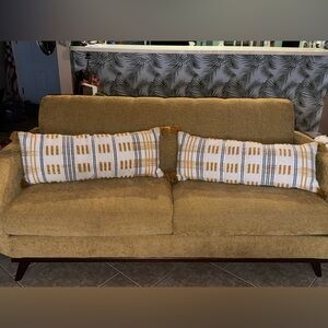 Decorative White and Mustard Throw Pillow Set by